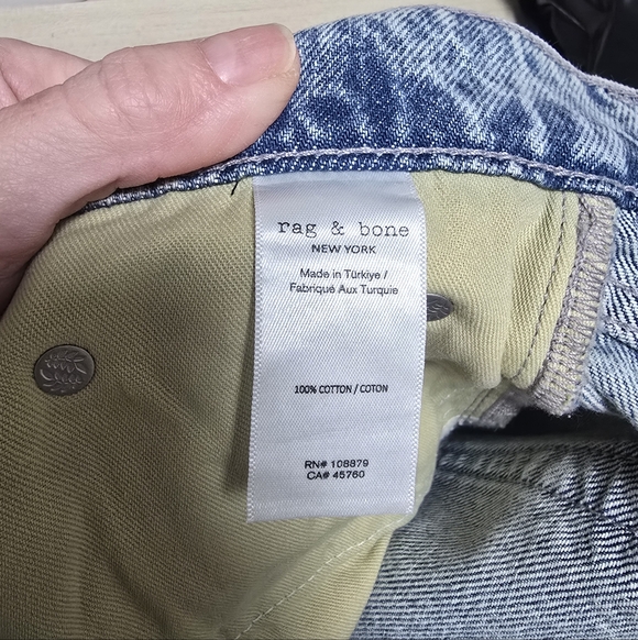 Rag & Bone The Shea High Rise Relaxed Pearl Embellished Jeans New Size 27 - Picture 14 of 15